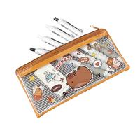 Capybara Pencil Case, Transparent Pencil Case, Zippered Pencil Case, Portable Pencil Pouch, Cute Stationery Case, Wide Opening Pencil Case, Capybara Pen Holder, Pencil Bag for Office, Cute Pencil Hold
