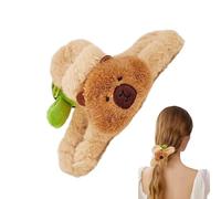 Capybara Pince à cheveux - 9 cm - Élastiques à cheveux en peluche mignons faits à la main pour femme, petite amie et mère | Pince à cheveux style ludique et amusant qui ajoute du charme à vos