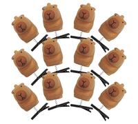 Capybara Pince à cheveux, lot de 12 griffes amusantes en forme d'animal de dessin animé - Barrettes légères et élégantes - Design printanier solide et sûr - Ornement de coiffure pour les amoureux des