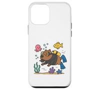 Capybara Plongeur amusant - Style dessin animé Capybara Coque pour iPhone 12 mini