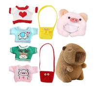 Capybara-Plüschtier - Capybara Plüsch | Lushies Kuscheltier-Spielzeugkissen | 24,9 cm Grosses Gefülltes Capybar As-Spielzeug Mit Kleidung und Accessoires, Plüsch-Wurfkissen Zur Dekoration Für Kinder