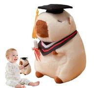 Capybara Plush - Graduate Capybara, Stuffed Animal Pillow | 9-inch Toy with Uniform Hat, Cute Soft Doll Decoration, Celebration Plush Figure, Graduation Theme Present for Gift and Room Decor