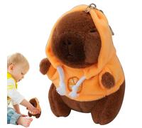 Capybara Plush Keychain + Adorable Plush Doll, Miniature Pendant, Lightweight Build + Stuffed Animal Key Ring for Girls Women Backpack Bag Decoration, Travel Gift, Home Playtime + Ideal Collectible