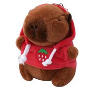 Capybara Plush Keychain + Adorable Plush Doll, Miniature Pendant, Lightweight Build + Stuffed Animal Key Ring for Girls Women Backpack Bag Decoration, Travel Gift, Home Playtime + Ideal Collectible
