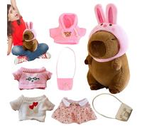 Capybara Plush Outfit - 9" Soft Dress-Up Capybara Stuffed Animal, Skill Enhancement | Small Stuffed Animal for Kids & Plush Collectors