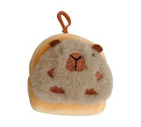 Capybara Plush Purse for Kids, Small Animal Wallet, Cute Funny Coin Bag Pendant, Plush Animal Pouch Bag, Soft Key Ring Holder for Christmas, Children's Day, 4.33x3.94 inches