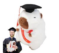 Capybara Plush Small, Capybara Animaux remplis, 2025 Lovely Capybara Graduation Decorations Plush, Chapeau de doctorat de poupées câlines pour l'animal pour l'école secondaire universitaire acces