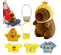 Capybara Plush Toy Clothes - Peluche animal de dessin animé, Dress Up Capybara | Home Decoration, Animal Backpack, 9 pouces Cute Taper Stuffed Animal Toys Dressing Cartoon Doll for Boys Girls