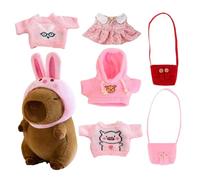 Capybara Plush Toy | Cute Capybara Plush Doll | Dress-Up Capybara Toy | Capybara Plush With Bunny Hat | Plush Capybara With Clothes Interactive And Engaging Cloth For Fans, Friends, Family, And Lovers
