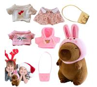 Capybara Plush Toy with Clothes - Soft Stuffed Animal, Interactive Play Doll, PP Cotton Filling, Outfit Accessories Included, Cute Stuffed Toy for Kids, Teen Collectors and Everyday Playtime, 23cm