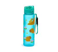Gourde - Avec paille intégrée - Plastique sans BPA - 600ml - Enfant - Motif animal Bleu