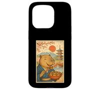 Capybara Portant Un Kimono Mangeant Takoyaki Fuji Cherry Blossoms Coque pour iPhone 15 Pro