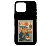 Capybara Portant Un Kimono Mangeant Takoyaki Fuji Cherry Blossoms Coque pour iPhone 16 Pro Max