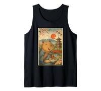 Capybara Portant Un Kimono Mangeant Takoyaki Fuji Cherry Blossoms Débardeur