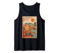 Capybara Portant Un Kimono Mangeant Takoyaki Fuji Cherry Blossoms Débardeur