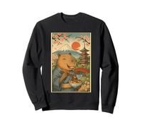 Capybara Portant Un Kimono Mangeant Takoyaki Fuji Cherry Blossoms Sweatshirt