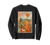 Capybara Portant Un Kimono Mangeant Takoyaki Fuji Cherry Blossoms Sweatshirt