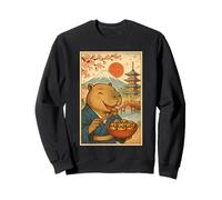Capybara Portant Un Kimono Mangeant Takoyaki Fuji Cherry Blossoms Sweatshirt