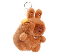 Capybara Porte-clés en peluche avec corde à tirer pour sac à dos, sac à main, breloque pour adultes, garçons, filles, voyage, école, fêtes, anniversaires