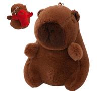 Capybara Porte-clés en peluche - Mignon animal - Mini jouet doux - Accessoire de mode portable polyvalent - Peluche réaliste pour sac à main, sac à dos