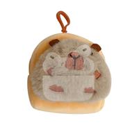 Capybara Porte-clés en Peluche - Sac de Monnaie en Peluche avec Cordon de Rangement | Porte-clés avec Fermeture éclair, Mini Sac rembourré Doux pour Ranger de l'argent Liquide, breloque de Sac à