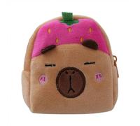 Capybara Porte-Monnaie en Peluche avec Motif de Dessin animé - Porte-Monnaie de Voyage Multifonctionnel pour Filles et Filles, Pendentif Doux pour Cartes de Visite, Chocolat, Bonbons, Rose