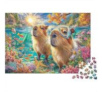 Capybara Puzzle 1000 Piece pour Adultes Et Adolescents Âgés De 14 Ans Et Plus, Jeu De Défi Intellectuel Puzzles 38x26cm/1000pcs