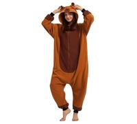 Capybara Pyjamas en Peluche Douce Animaux Mignons Pyjamas avec Chapeaux Capybara Combinaisons pour Hommes et Femmes pour Dormir à la Maison L