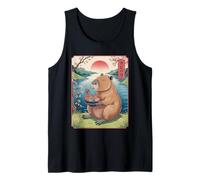 Capybara Ramen Kawaii Anime Graphic Japonais Vintage Capy Débardeur