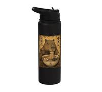 Capybara Ramen Noodles Ukiyo-e Japanese Art Poster Stainless Steel Insulated Water Bottle