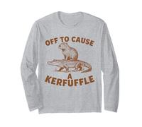 Capybara Riding Alligator Off to Cause A Kerfuffle Drôle Manche Longue