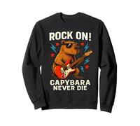 Capybara Rock on Joue à la Guitare, Design de Musique Animalier drôle Sweatshirt