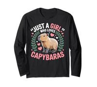 Capybara Rodents Kids Just A Girl Who Loves Capybaras Manche Longue