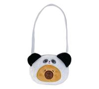 Capybara Sac à bandoulière Capybara en peluche - Portefeuille diagonal en peluche | Porte-monnaie réglable en forme d'animal en peluche en diagonale pour femmes et filles, Blanc., voir description