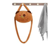 Capybara Sac à bandoulière en peluche de grande capacité pour filles et femmes, Prendre des fleurs, Refer to description