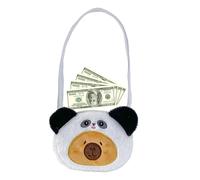 Capybara Sac à bandoulière en peluche réglable en forme d'animal pour clés, téléphones, pièces de monnaie, cartes, blanc, Refer to description, Unisexe