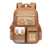 Capybara - Sac à dos Capybara avec 6 badges - Sac à dos à rabat en forme d'animal mignon pour l'école, les voyages et le camping - Sac à dos décontracté Capybara pour et adultes - Adorable sac