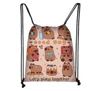 Capybara Sac à dos de voyage - Sac d'école imprimé imperméable, sac à livres léger pour filles, compartiments de rangement zippés, bretelles réglables avec soutien dorsal rembourré | Cute For School T
