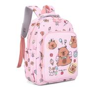 Capybara Sac à dos d'écolier avec boîte à déjeuner intégrée, kit complet pour fille comme équipement scolaire - sac à dos d'écolier avec trousse et sac à déjeuner pour l'école quotidienne et