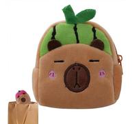 Capybara Sac à main en peluche | Pochette pour espèces sur le thème de Capybara | Sac d'argent de voyage portable pour pour bonbons, collations, chocolat, pince à cheveux, Vert, Refer to