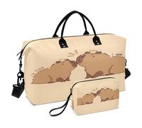 Capybara Sac fourre-tout de voyage avec inscription « I'm So Tired » avec trousse de toilette pour avion, voyage, gym, yoga, Capybara I'm So Tired, Taille unique, Mode
