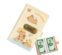 Capybara Savings Challenge - 100 Envelope Book, Budget Binder with Lock Security, Cash Storage with Banknote Organizer, Freelancers Money System, Home Planner for Couples Travel