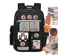 Capybara School Bag, Backpack for School, Cartoon Animal School Bag, Capybara Schools Supplies Bag, 11.81x7.87x16.54 Inches Cute Backpack for Books, Green, Sapphire, Purple, Black, Pink & Brown