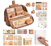 Capybara School Supplies, Capybara Pencil Pouch Cute Stationery, Rulers Accessories for Kids, Students, Elementary and Middle, Classroom Prizes, Birthday Gift, Multicolor