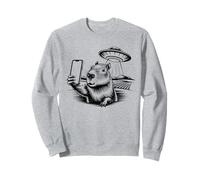 Capybara Selfie avec Alien UFO Drôle Capybara Sweatshirt
