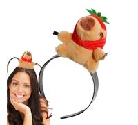 Capybara Serre-tête amusant en forme d'animal pour le lavage du visage - Serre-tête mignon en forme d'animal mignon, bandeau antidérapant solide, bandeau de en peluche pour le lavage du visage