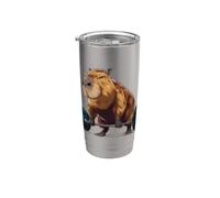 Capybara sportif pour les amateurs de soulevé de terre et les animaux de gym Gobelet isotherme en acier inoxydable double paroi