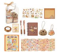 Capybara Stationery Set de crayons animaux mignons, notes adhésives Capybara, ornements de bureau amusants, pendentif sac à dos, autocollants d'animaux, parfait pour les étudiants, les garçons et les
