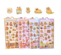 Capybara Stickers - 3D Embossed Decal for Water Cups Laptops Wall | Durable Vinyl Material with Colorful Illustration Waterproof Decorative Accessories for Scrapbooking Notebooks Suitcases