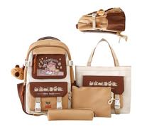 Capybara Stuff - Cute Large Capacity Bookbag, Pencil Case Set, Cartoon School Bag, Ergonomic Carrying Support Function, Education Category, Polyester Canvas Piece For Boys Girls Home Classroom Travel